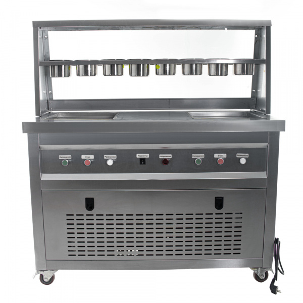 Фризер для ролл мороженого KCB-2F Foodatlas (контейнеры, свет.короб, стол для топпингов, 2 компр)